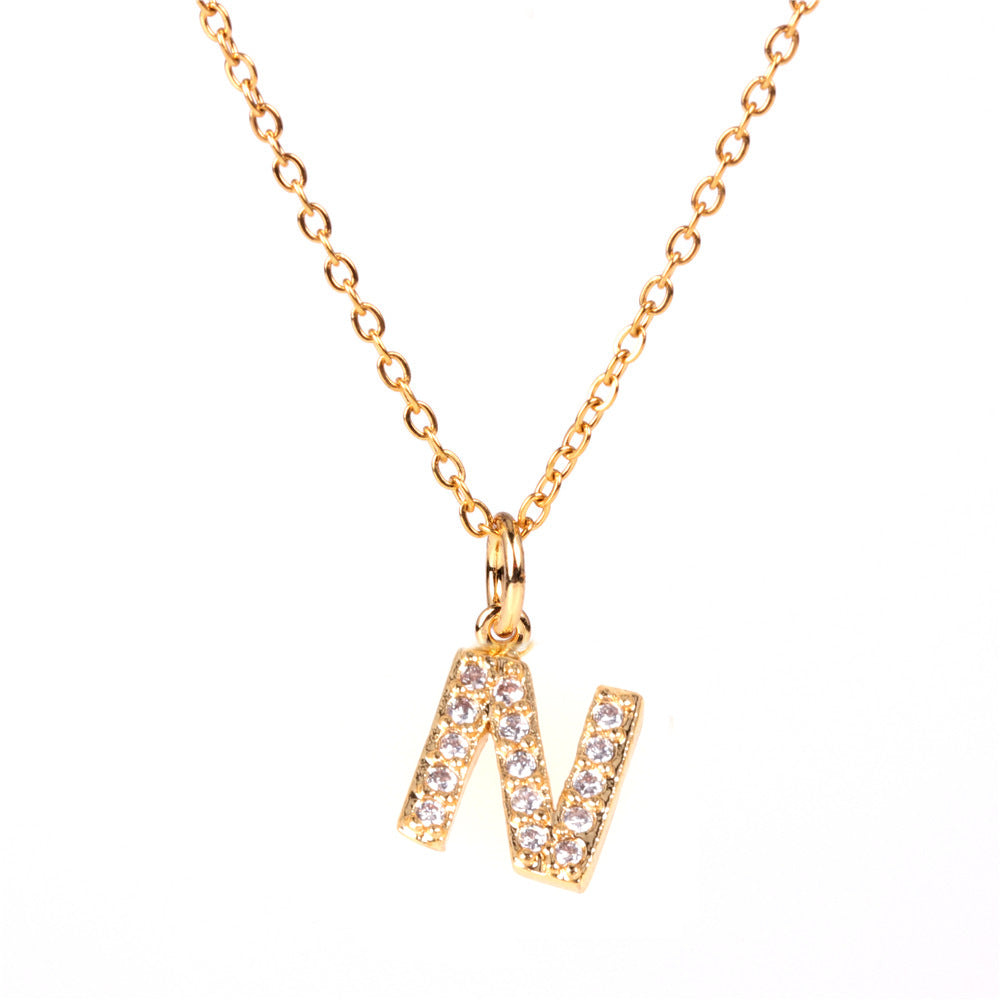 Collier pendentif des 26 lettres de l'alphabet