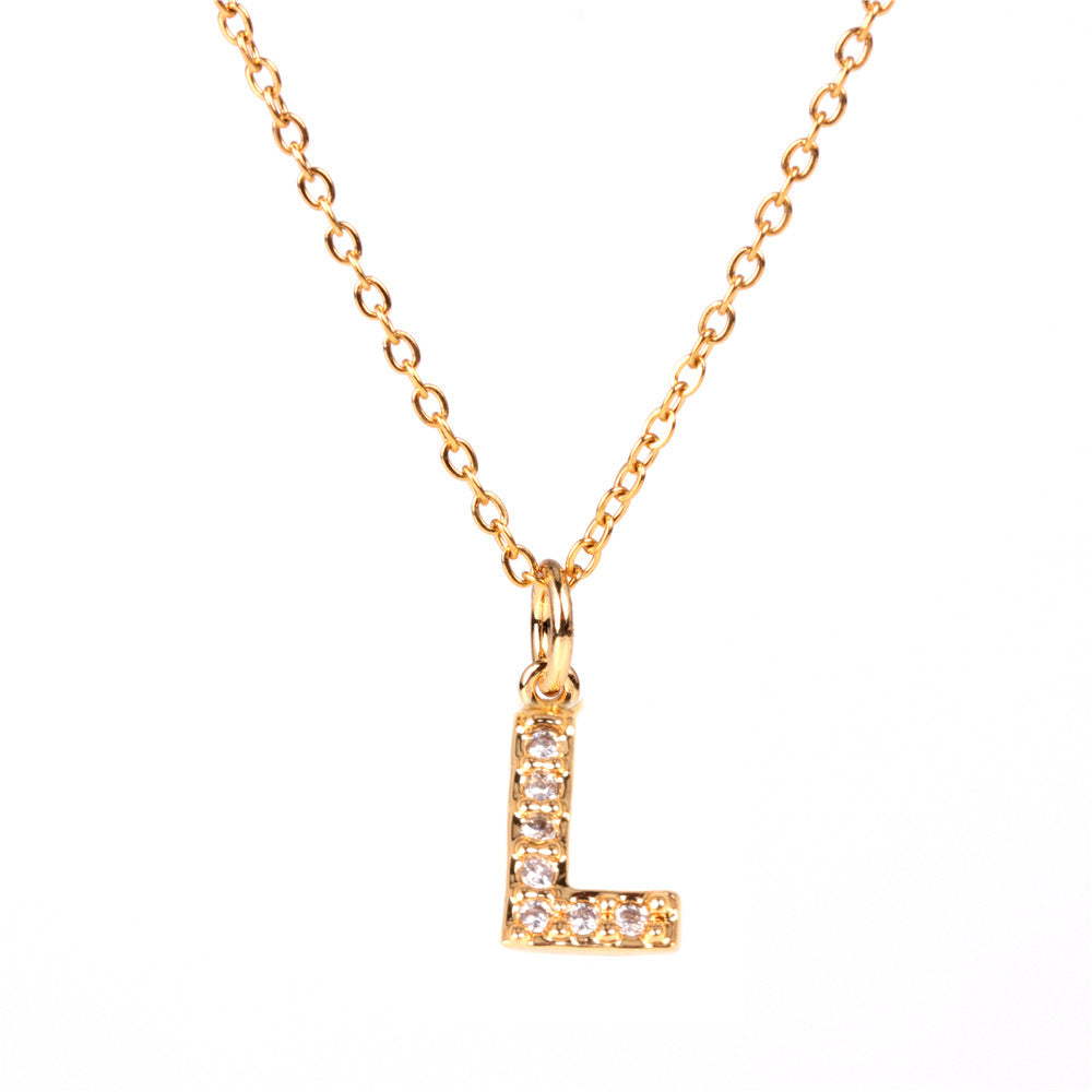 Collier pendentif des 26 lettres de l'alphabet