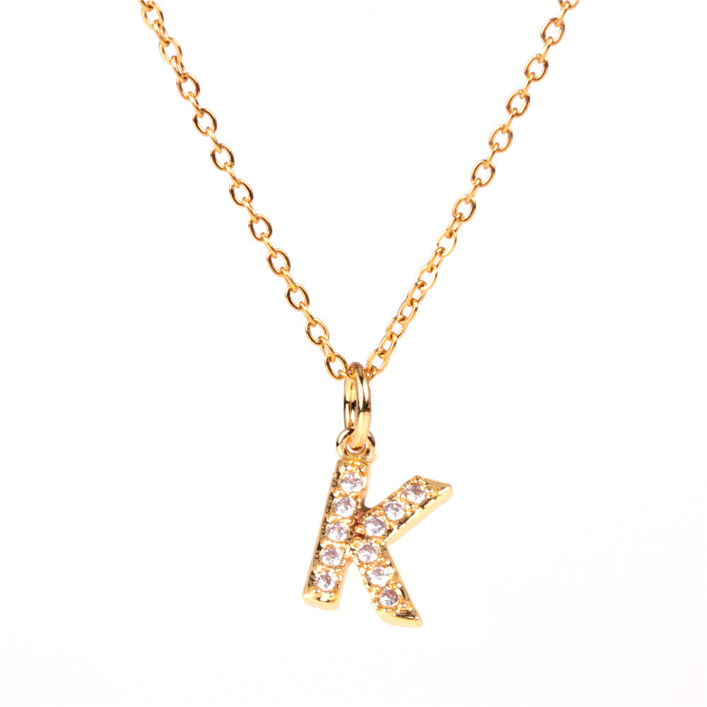 Collier pendentif des 26 lettres de l'alphabet